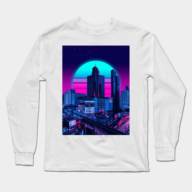 Cyber city Long Sleeve T-Shirt by funglazie